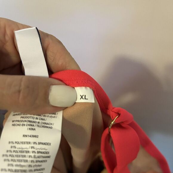 AquaShape Tankini Swimsuit Womens XL Red Draped Top High Waist Bottom Set - Picture 11 of 15